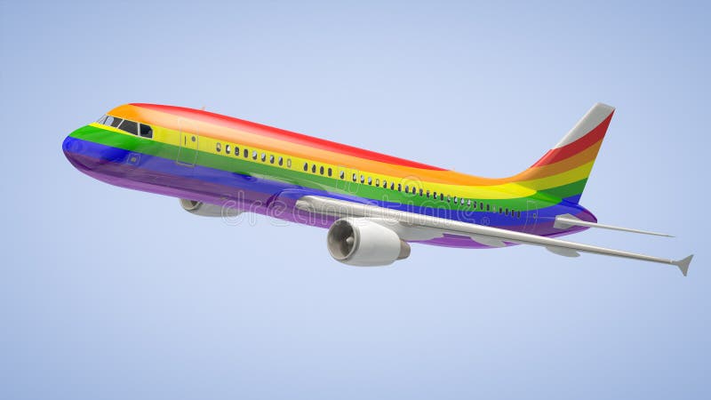 Regenbogen-Flugzeug stock abbildung. Illustration von bunt - 23000183