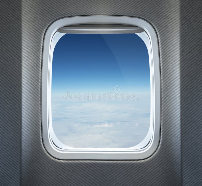 Flugzeugfenster lizenzfreie stockbilder