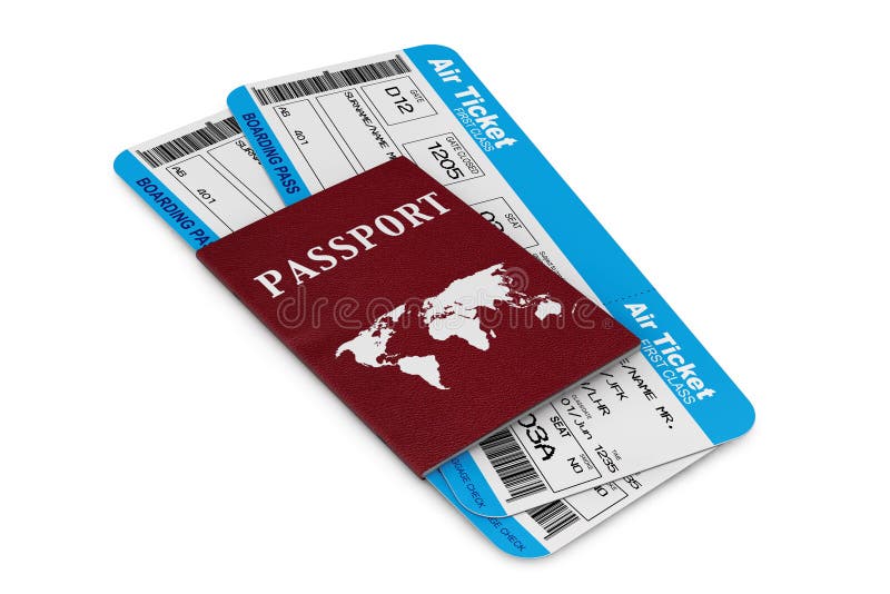 Flugzeugverkehrkonzept. Flugtickets mit Pass stockfotografie Flugzeugverkehrkonzept. Flugtickets mit Pass stockfotografie