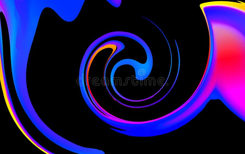 Fluid abstract background. Vibrant gradients and blend shapes. Neon color design templates for music, artistic and royalty free illustration