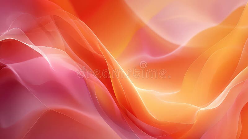 Fluid abstract waves creating a dynamic red orange background stock illustration