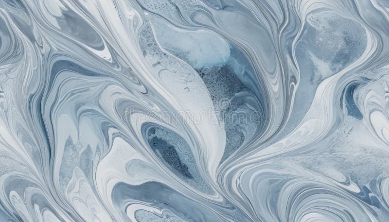 Fluid acrylic paint swirls in shades of blue and white create a mesmerizing abstract marble texture background vector illustration