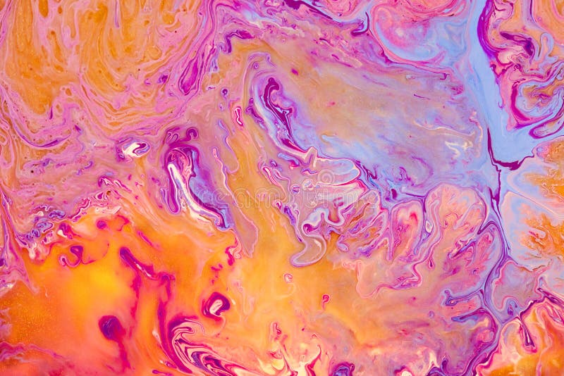 Fluid art texture. Backdrop with abstract swirling paint effect. Liquid acrylic picture with flows and splashes. Mixed