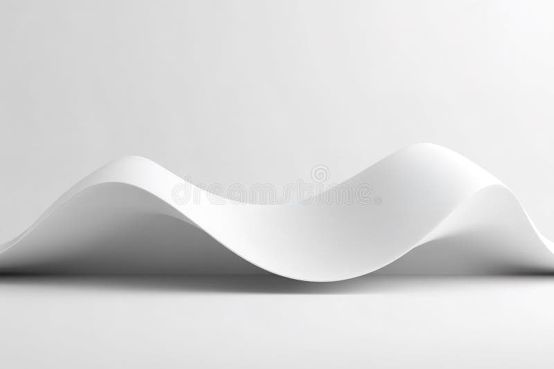 Fluid curves of white paper create a calming and elegant visual in a minimalist setting. White paper forms smooth curves against a soft backdrop, emphasizing simplicity and elegance in design. The AI generated
