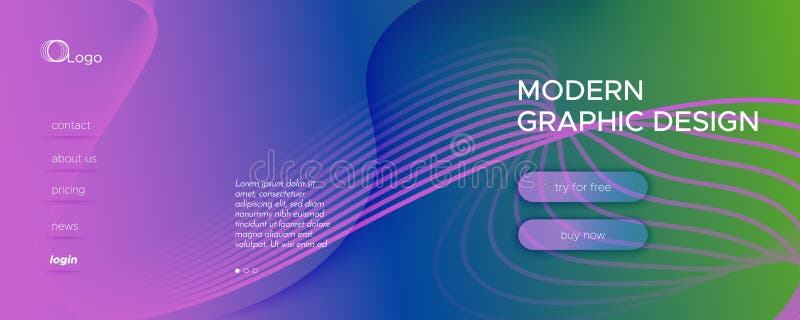 Fluid Geometric Abstract. Color Gradient Line. Colorful Digital Texture. Memphis Dynamic Illustration. royalty free illustration