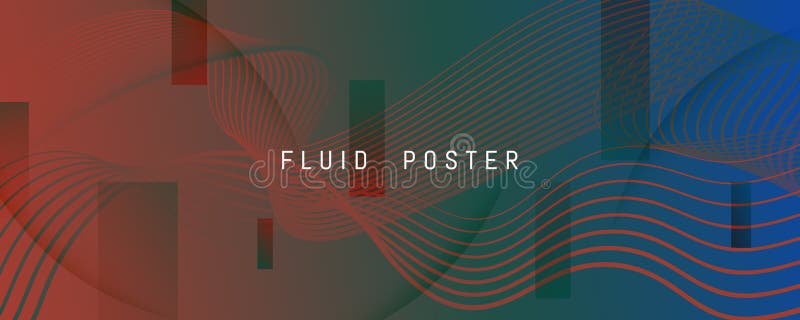 Fluid Geometric Abstract. Wave Dynamic Shape stock illustration