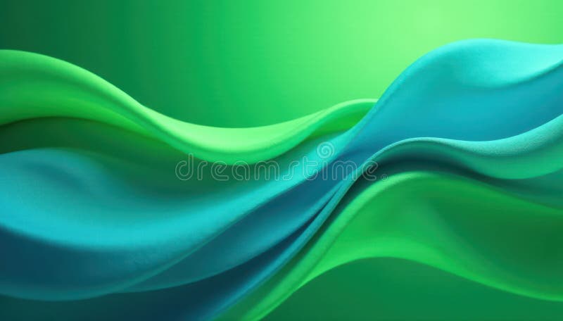 Fluid green blue forms, organic lines, soft gradients, pattern, vibrant, organic vector illustration