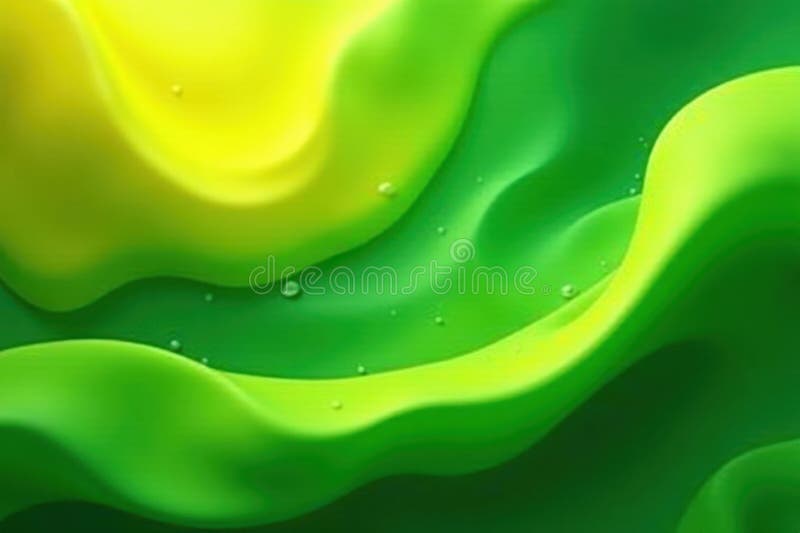 Fluid green and yellow shapes, blooming effect, delicate, shapes vector illustration