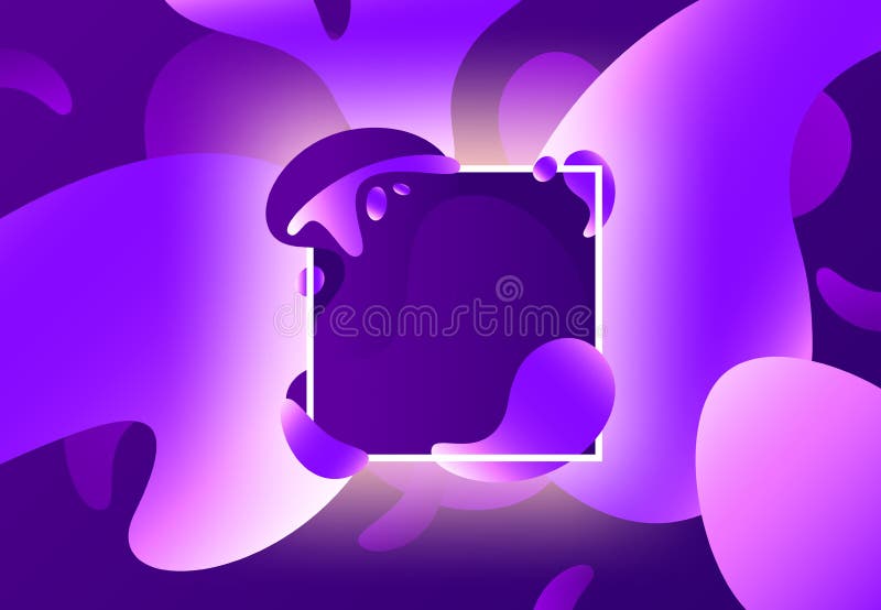 Fluid shape frame. Colorful liquid purple shapes frames design. Modern abstract color gradients vector background royalty free illustration Fluid shape frame. Colorful liquid purple shapes frames design. Modern abstract color gradients vector background royalty free illustration
