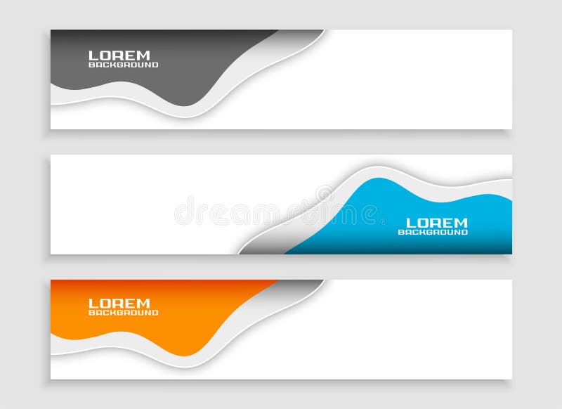 Fluid style corporate web header layout for professional website royalty free illustration