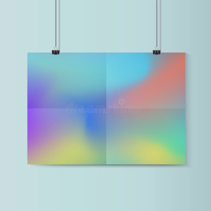 Download Fluid Vector Horizontal Poster Mockup With Paper Clip. Stock Vector - Illustration of identity ...