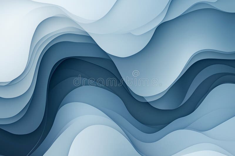 Fluid waves of blue abstract art digital design home decor modern royalty free stock photography