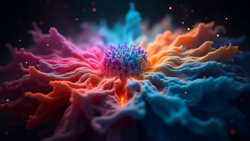 Flujo digital en una visión abstracta caleidoscópica ilustración del vector