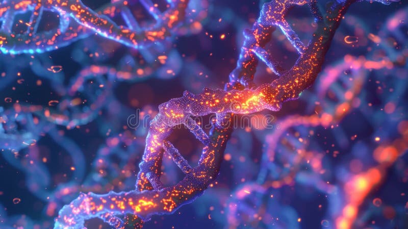 A fluorescent image of a cell nucleus captures the complex web of chromosomes each one containing the entire genetic code of an organism. Code division stock images, royalty-free photos and pictures