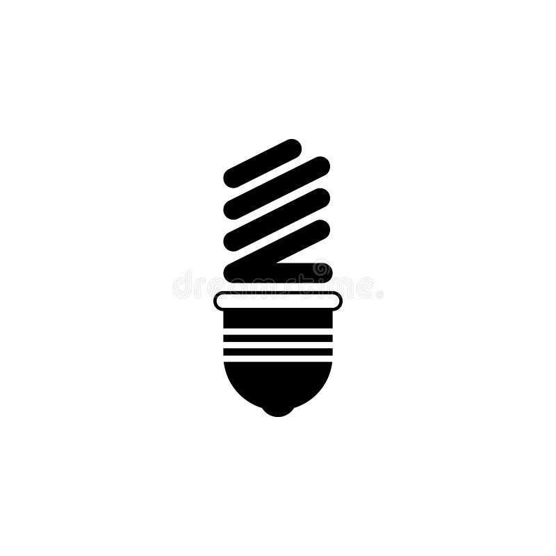 Fluorescent Light Bulb Icon. Simple Thin Line, Outline Vector Element
