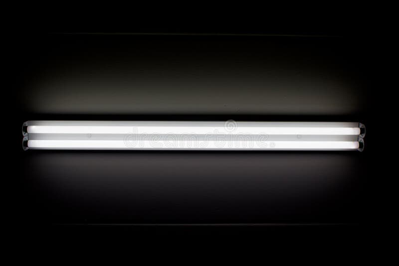 Detail Of A Fluorescent Tube Mounted On A Wall Stock Image Image of