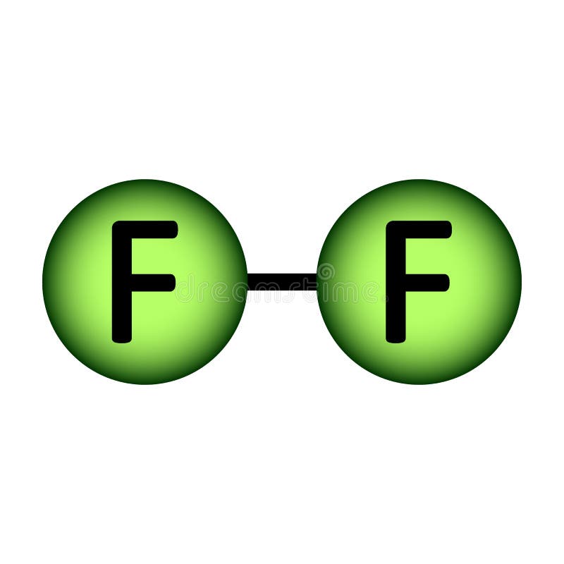 Fluorine molecule icon stock illustration. Illustration of biology -  168686774