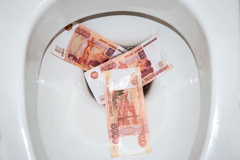 Flush Money Down the Toilet Drain Stock Image Image of losing, drain