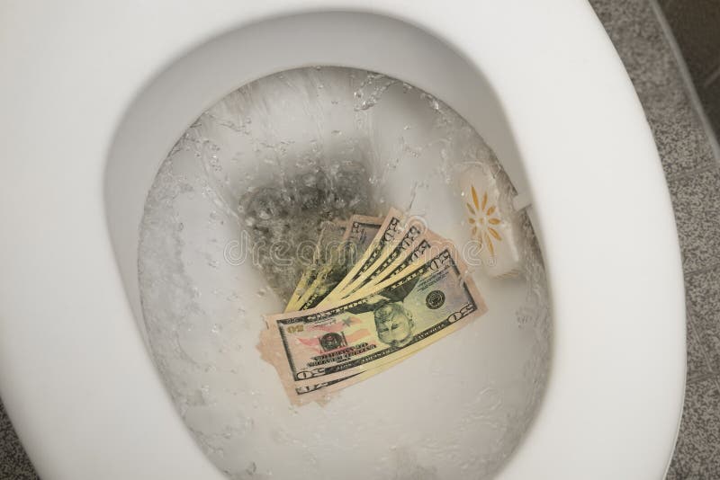 Down Flushing Money Toilet Stock Photos Free & RoyaltyFree Stock