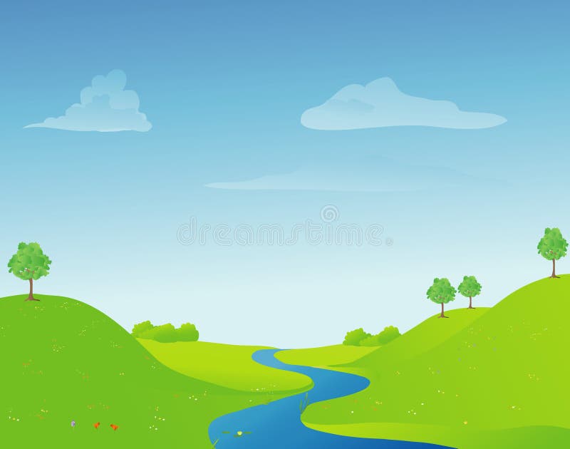 Fluss im Frühjahr vektor abbildung Fluss im Frühjahr vektor abbildung