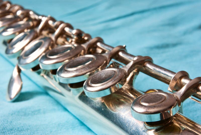 Flute stock image. Image of musical, flute, silver, sound 13504611