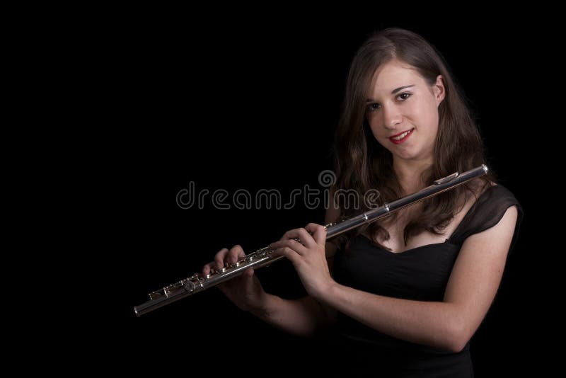 Flute Player 1 stock image. Image of metal, beauty, expression 17972237