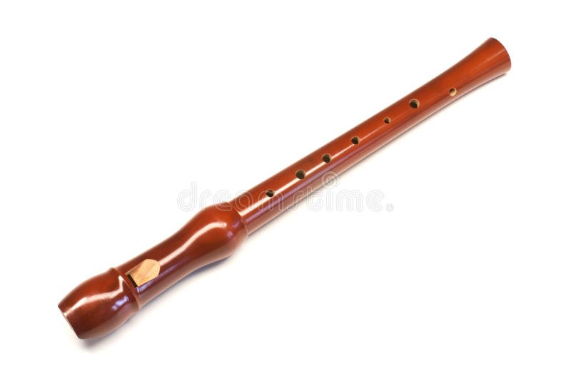 Old Wood Recorder Flute Ancient Musical Instrument Stock Photo Image