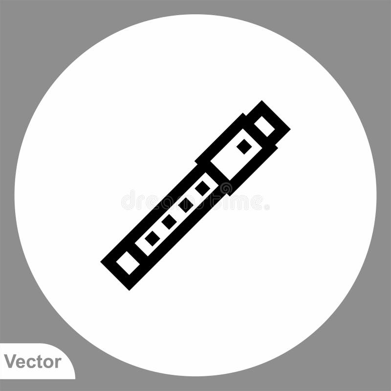 Flute Sign Emoji Icon Illustration. Wind Instrument Vector Symbol