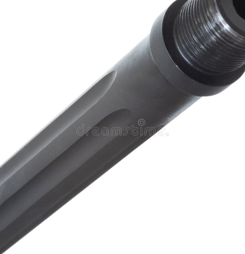 Fluting on a rifle barrel stock image. Image of fluting 204496147