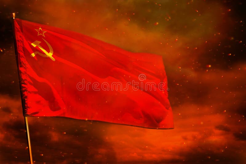 Đắm chìm trong cảm giác hoài niệm với hình ảnh của lá cờ Liên Xô đầy uy lực và cảm xúc ngày xưa.
