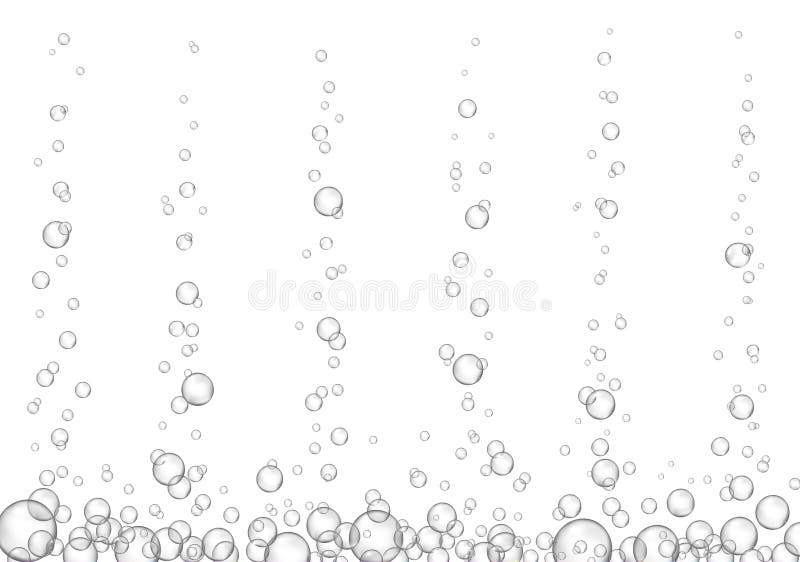 Flux de băuturi fizzy vector izolat pe fond alb. textura bulelor bule subacvatice de răcire a oxigenului. stock illustration