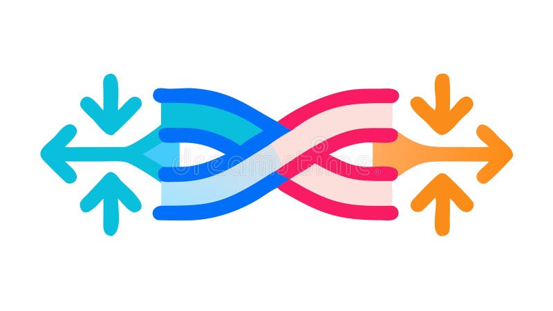 Flux de date dinamic și proiectarea vectorului de schimb de informații IA generativă royalty free illustration