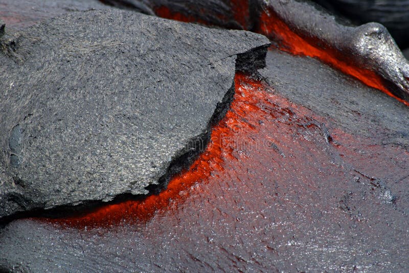 The red hot tip of a lava flow from the Kilauea Volcano in Hawaii Volcanoes National Park near Hilo on the Big Island of Hawaii. The red hot tip of a lava flow from the Kilauea Volcano in Hawaii Volcanoes National Park near Hilo on the Big Island of Hawaii.