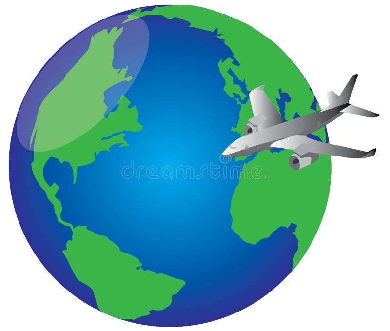 Fly around the world stock vector. Illustration of descend - 12825713