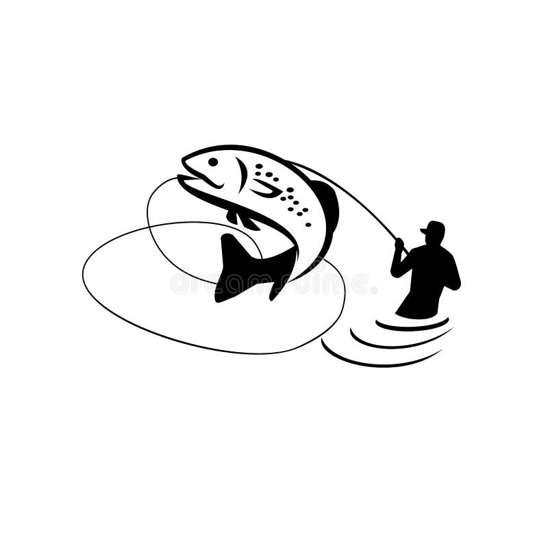 Fly Fishing Black White Stock Illustrations – 1,886 Fly Fishing