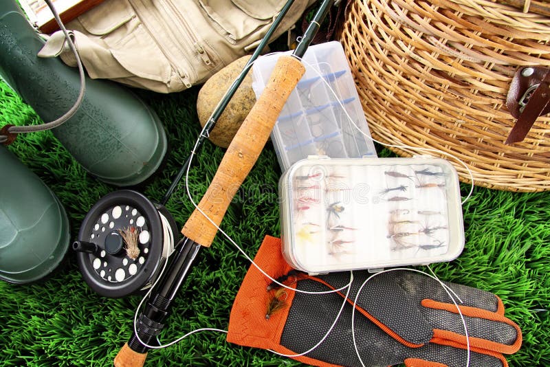 Old Trout Fishing Gear on Top of Fishing Vest Stock Photo - Image of fish,  fishing: 52360182