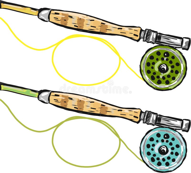 Fly Fishing Rods Vector Sketch Illustration Clip-art Image Stock Vector -  Illustration of drawing, element: 84253252