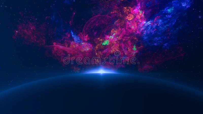 Astronomy. Fly through galaxy. Space background