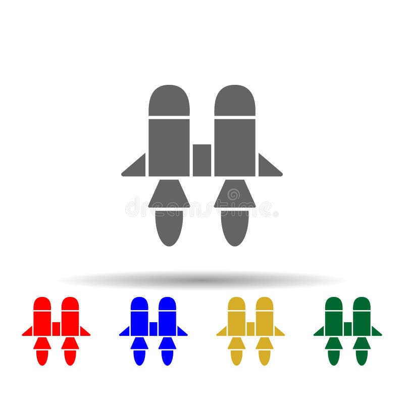 Fly, jetpack, Space Multi Color Style Icon Einfache Glyphe, flacher Vektor für Transportsymbole für i und ux, Website oder mobile stock abbildung