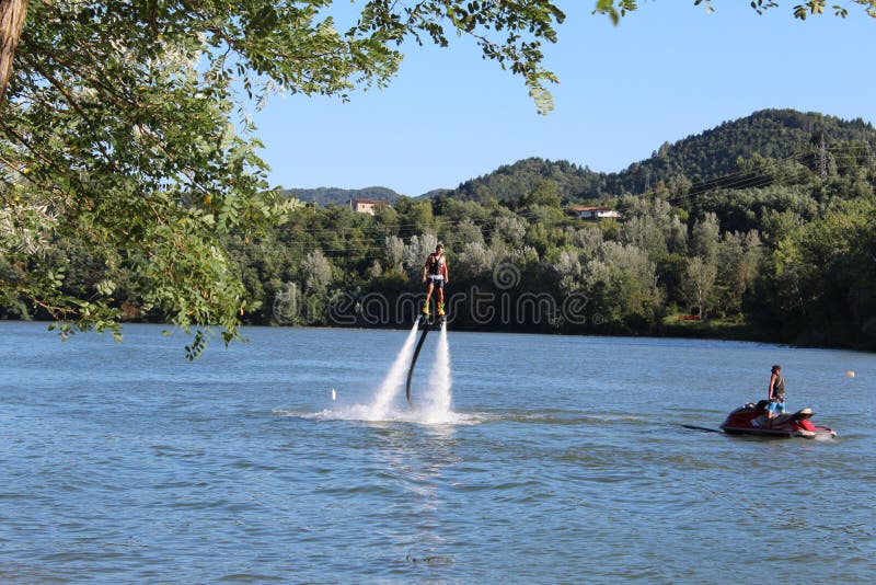 Flyboard - barcos de voo fotografia de stock Flyboard - barcos de voo fotografia de stock