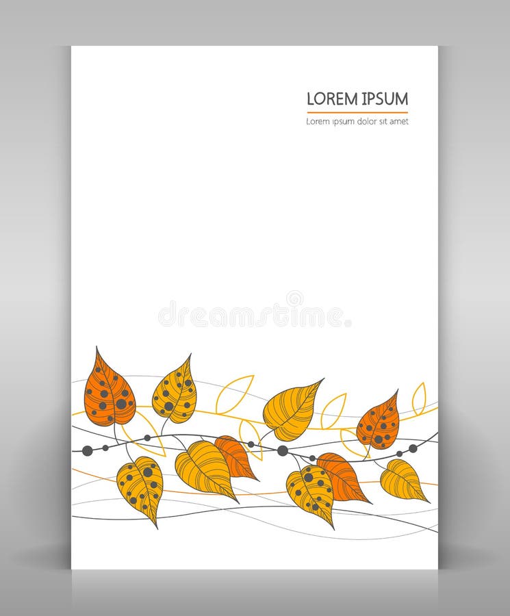 Flyer with floral decoration stock illustration