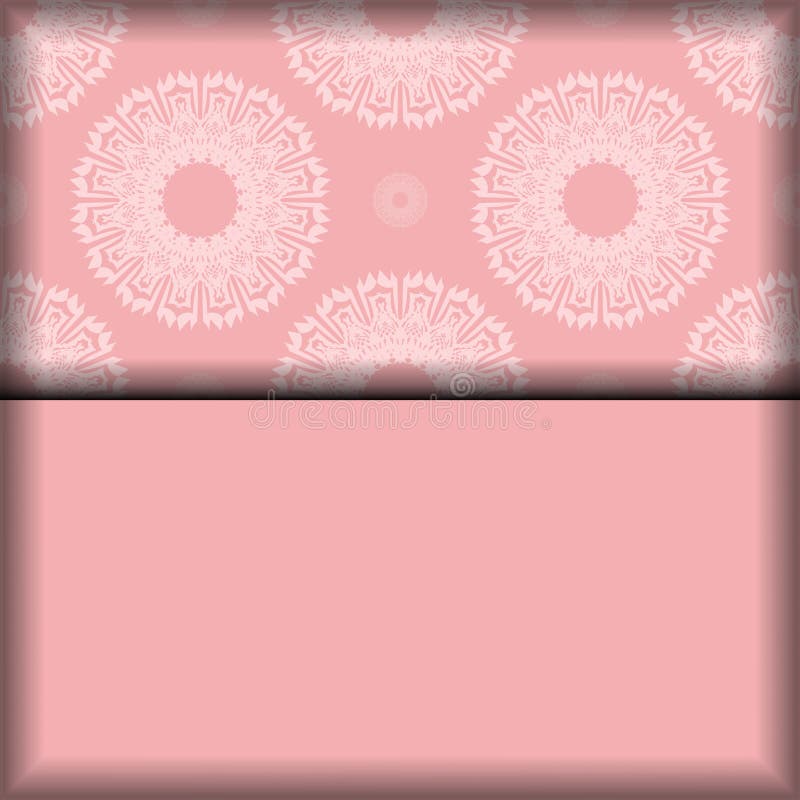 Flyer pink with abstract white ornaments for your design. royalty free illustration