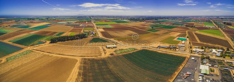 Flyg- panorama av härligt jordbruksområde i Australien royaltyfria foton Flyg- panorama av härligt jordbruksområde i Australien royaltyfria foton