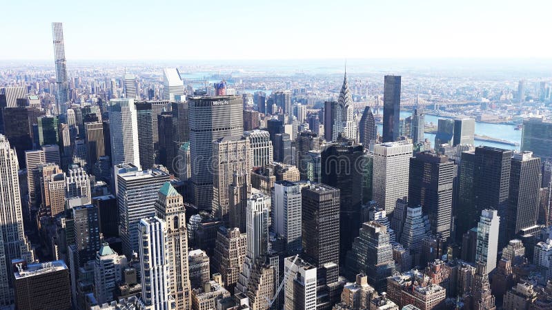 Flyg- sikt av manhattan/den flyg- sikten av skyskraporna av midtownen Manhattan New York City royaltyfria bilder Flyg- sikt av manhattan/den flyg- sikten av skyskraporna av midtownen Manhattan New York City royaltyfria bilder