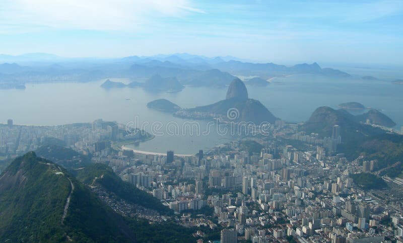 Flyg- sikt av Rio de Janeiro, Brasilien arkivbilder Flyg- sikt av Rio de Janeiro, Brasilien arkivbilder