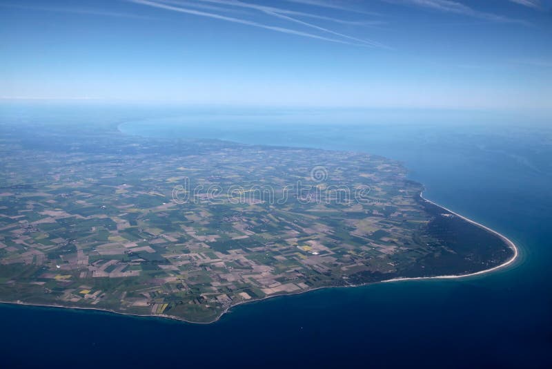 Flyg- sikt av västkusten av Bornholm royaltyfria foton Flyg- sikt av västkusten av Bornholm royaltyfria foton