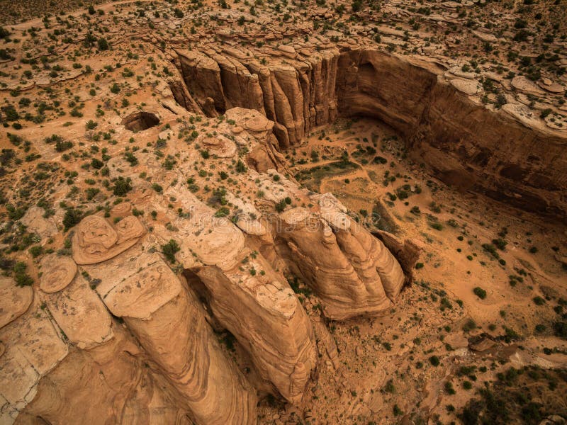 Flyg- surrfoto - det härliga ökenlandskapet av Moab Utah arkivfoton Flyg- surrfoto - det härliga ökenlandskapet av Moab Utah arkivfoton