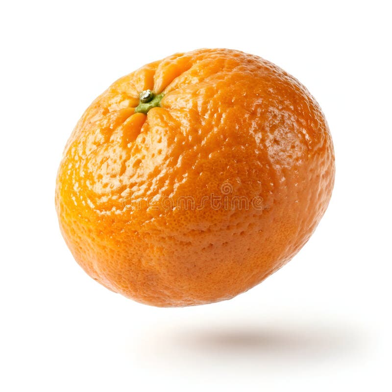 Flygande orange frukt isolerad på vit bakgrund royaltyfri illustrationer