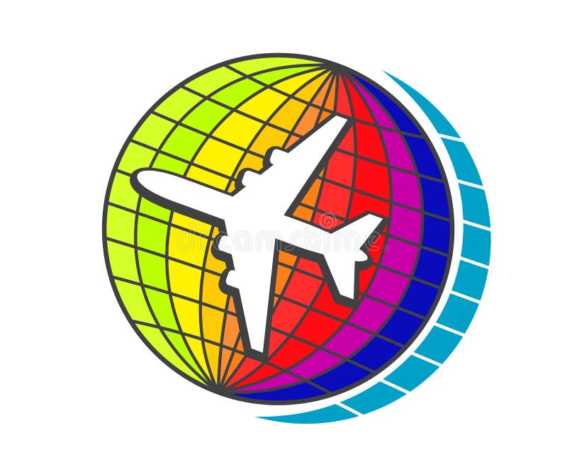 Flygflygplan på jordjordklotet stock illustrationer Flygflygplan på jordjordklotet stock illustrationer