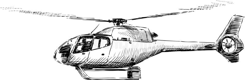 Flyghelikopter stock illustrationer